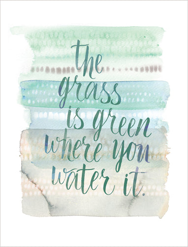 Friendship Card - The Grass is Green Where You Water It - Nikki Chu 05024