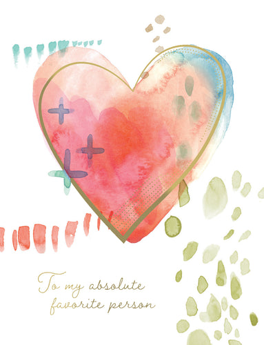 Watercolor Heart Anniversary Card From Me To You 050100