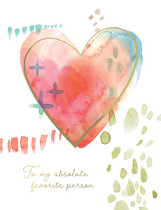 Watercolor Heart Anniversary Card From Me To You 050100